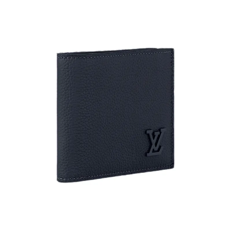 LOUIS VUITTON Cow Leather Wallet Men's Ink Blue-1