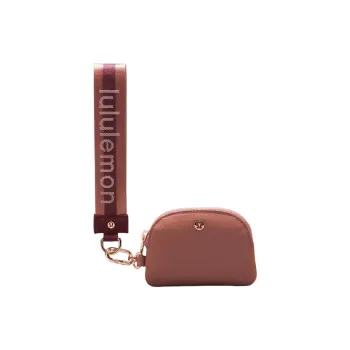 Lululemon Recycled Nylon Coin Purse Women's Garnet Red & Five Spice Charcoal With Light Pink