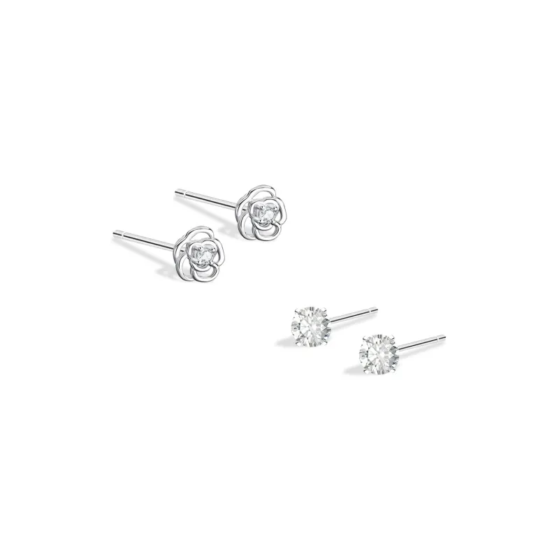 BLANK IN BLANK Sterling Silver Stud Earrings Women's Couple Girlfriend Bestie Girl Birthday Gift-0