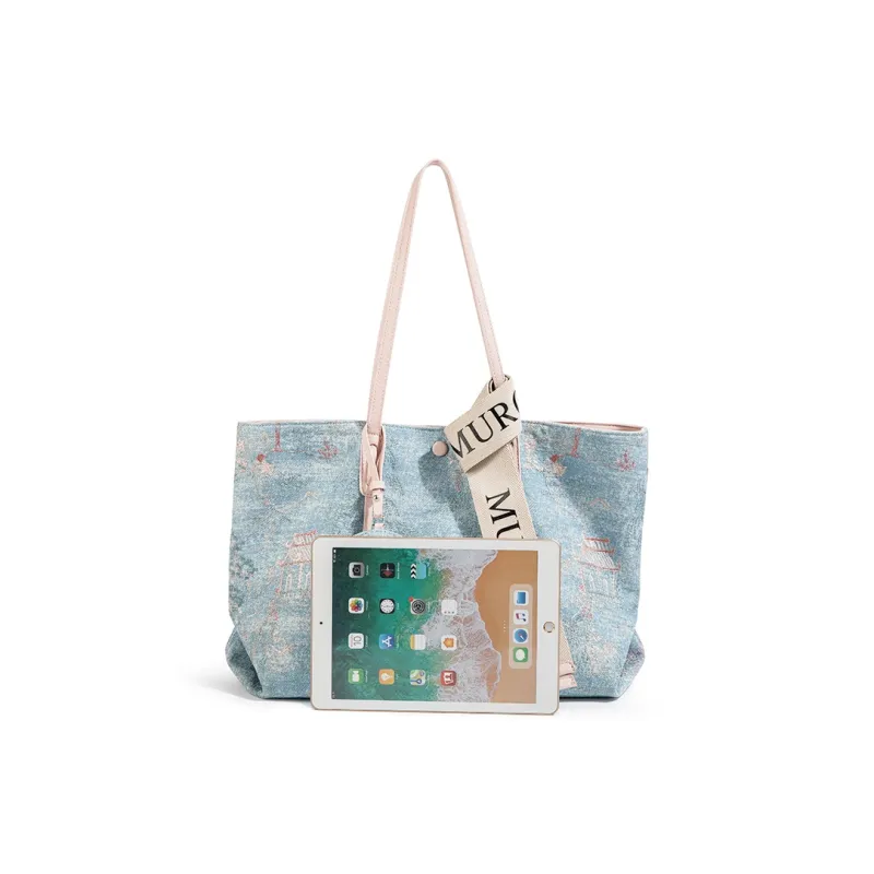 CAEISL&KCIEL Shoulder Bags Blue And White Embroidery Powder-1
