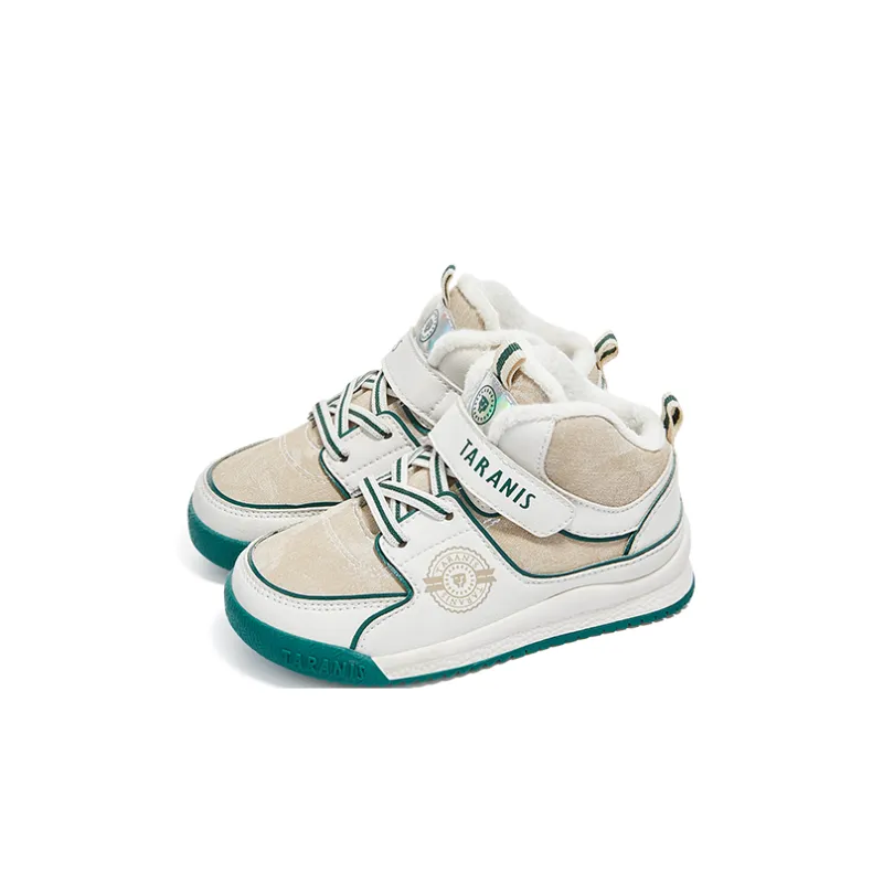 TARANIS Anti Slip And Wear Resistant Warm Kids' Running Shoes White/Apricot/Green Children Aged 3 7 Years Old-1