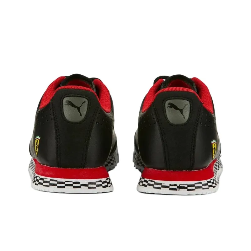Scuderia Ferrari x PUMA Roma Anti Slip Wear Resistant Low Top Kids Lifestyle Shoes Black Red Teenagers-3