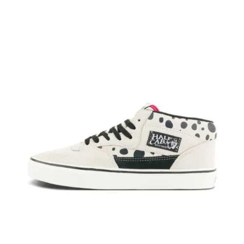 Vans Half Cab Anti Slip Wear Resistant Mid Top Skateboard Shoes Unisex White