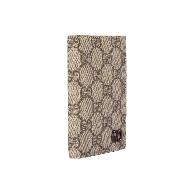 GUCCI Canvas Card Holder Men's Beige & Ebony-1