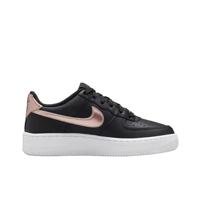 Nike Air Force 1 Anti Slip Wear Resistant Low Top Kids' Skateboarding Shoes Black Teenagers-1