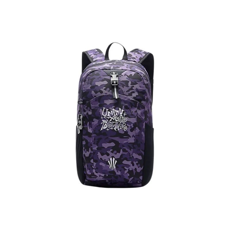 Anta Irving Series PU Backpack Regular Unisex Camouflage Purple-0