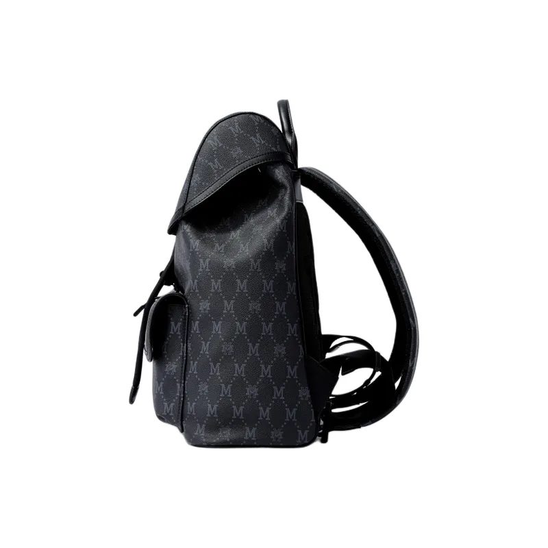 FION Mountain And Sea Journey Series Artificial Leather Backpack Men's Black-3