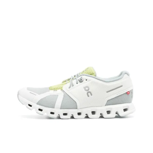 On Cloud 5 Push Anti Slip Wear Resistant Low Top Casual Running Shoes Women's Gray White