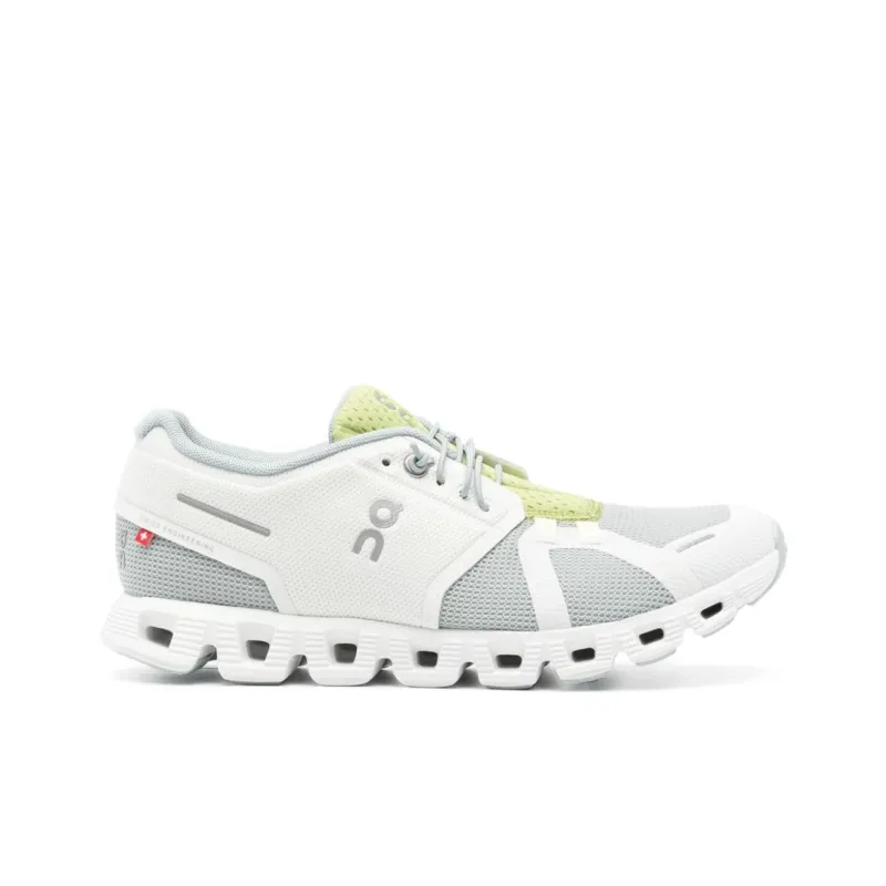 On Cloud 5 Push Anti Slip Wear Resistant Low Top Casual Running Shoes Women's Gray White-1