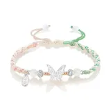 Green Cord Butterfly Bracelet