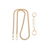 Gold-Tone (Set of 5) Chain+Pearl 13.5cm