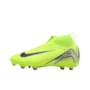 Nike Anti Slip Wear Resistant Mid Top Kids' Soccer Shoes Neon Yellow Teenagers