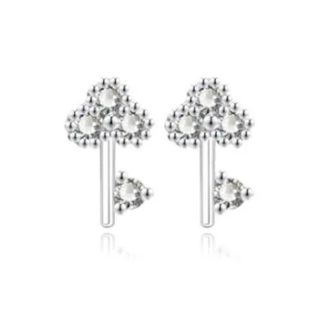 UX S999 Fine Silver Stud Earrings Women's