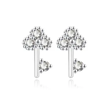 UX S999 Fine Silver Stud Earrings Women's-0