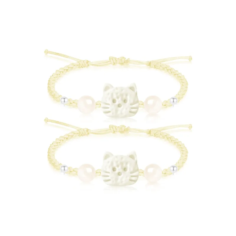 PRETTY DIARY Alloy Fabric Resin Bracelets Unisex-3