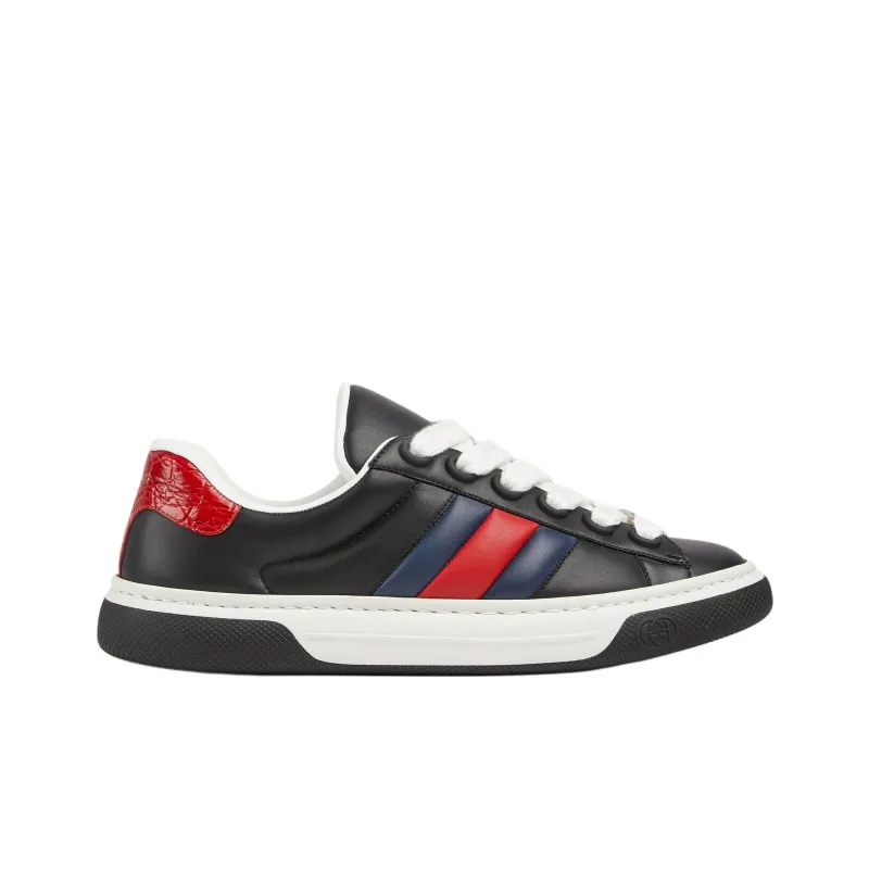 GUCCI ACE Low Top Skateboard Shoes Men's Black-1