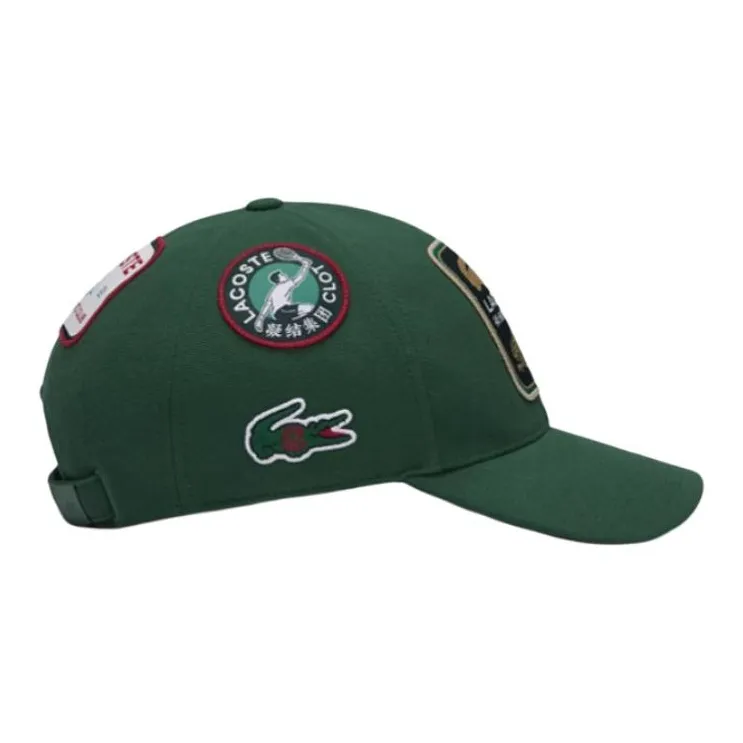 LACOSTE Cotton Baseball Caps Unisex Crocodile Green-1