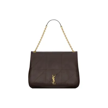 SAINT LAURENT Lambskin Shoulder Bag, Crossbody Bag, Handbag Women's Dark Umber