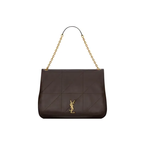 SAINT LAURENT Lambskin Shoulder Bag, Crossbody Bag, Handbag Women's Dark Umber