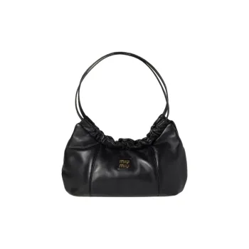 MIU MIU Nappa Leather Handbag Women's Black