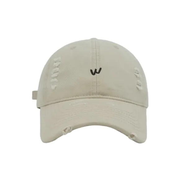FREE RABBITⅡ Korean Style Washable Distressed Ripped Baseball Caps Unisex-6
