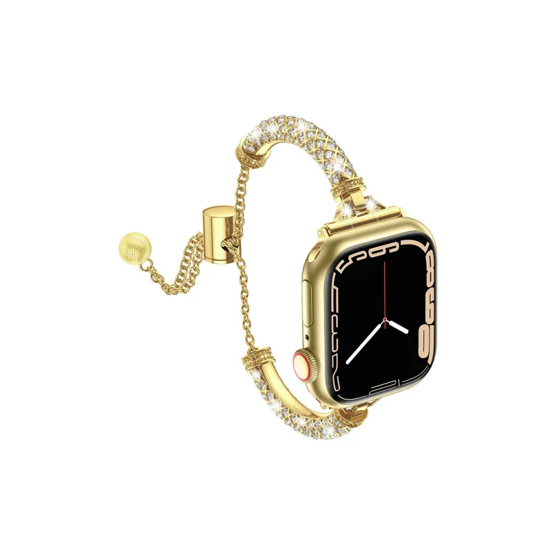 ZHENGGUANG Watch Band Apple Compatibility 38 45mm Rhinestone Embellished Material-11