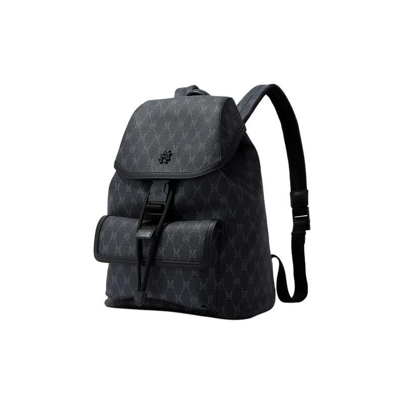 FION Mountain And Sea Journey Series Artificial Leather Backpack Men's Black-0