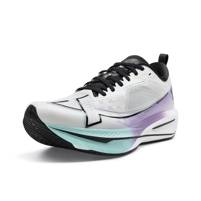XTEP One piece Molded 2nd Generation Anti Slip Wear Resistant Low Top Running Shoes Men's Sail White/Bellflower Purple-2
