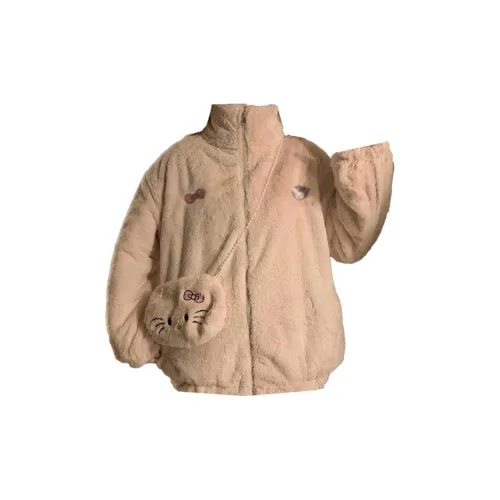 SKYA Puffer Jackets Women's Apricot With Bag