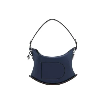 Delvau Pin Soft Grain Calfskin Shoulder Bag, Crossbody Bag, Handbag Women's Simple Blue Sweatshirt