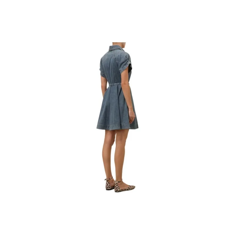 Zimmermann FW24 Short-Sleeved Dresses Women's Denim Blue-2