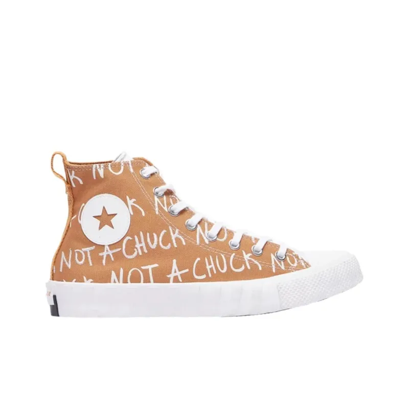 Converse Not A Chuck Anti-Slip Wear-Resistant High-Top Canvas Shoes Unisex Orange-1