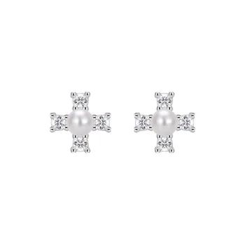 Heart Grass 999 Fine Silver Stud Earrings Women's