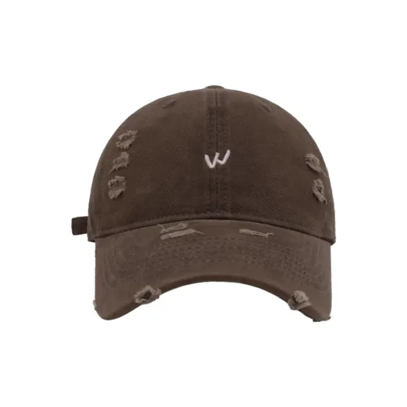 FREE RABBITⅡ Korean Style Washable Distressed Ripped Baseball Caps Unisex-10