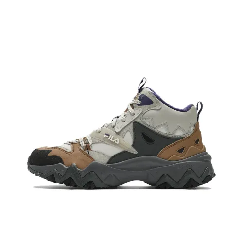 FILA Oakmont Anti-Slip Wear-Resistant High-Top Casual Shoes Men's Gray Brown