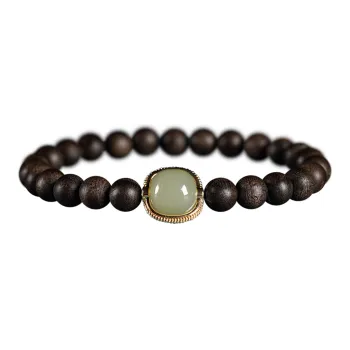 FANGYUANXIAOFU Fragrance Enhancer, Agarwood Single Wrap, Beaded Bracelet, Double Circle Bracelet Unisex