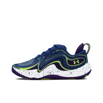 Under Armour Spawn 6 Anti Slip Wear Resistant Low Top Basketball Shoes Unisex Blue Purple