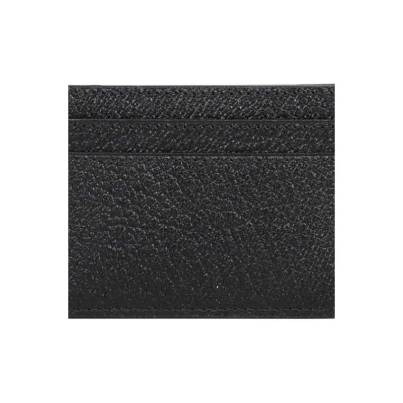 GUCCI Leather Card Holder Men's Black-3