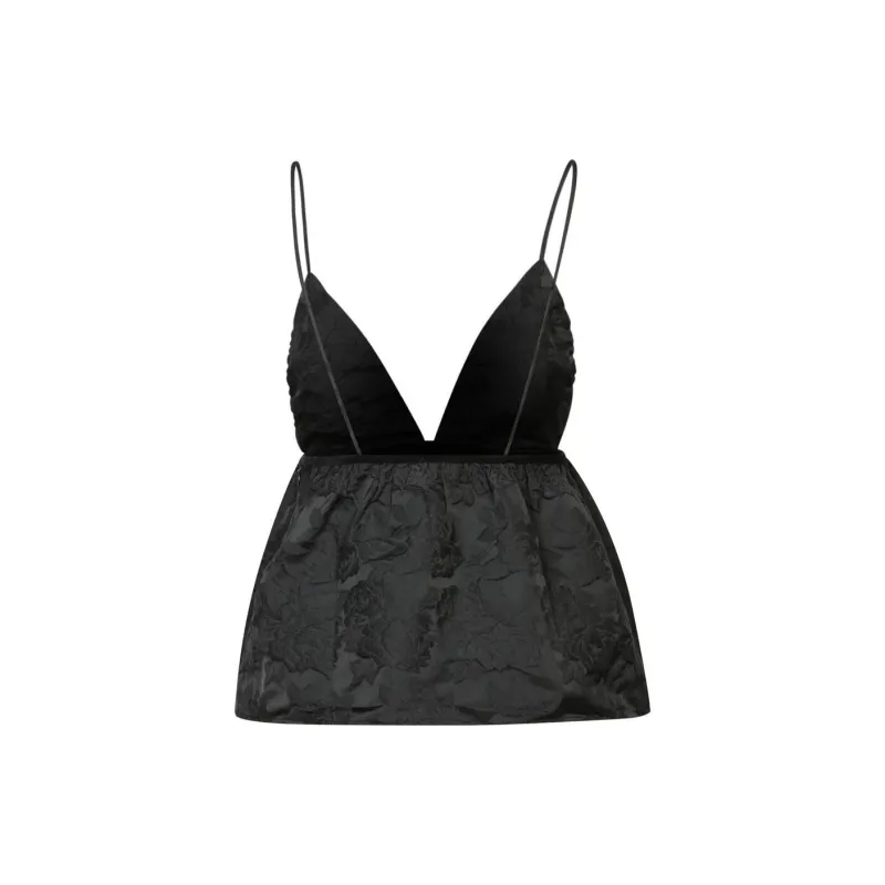 GANNI Botanical Jacquard Strap Top-1