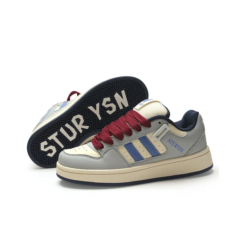 STUR YSN Wear-resistant And Lightweight Low-Top Skateboard Shoes Unisex Beige Red-1