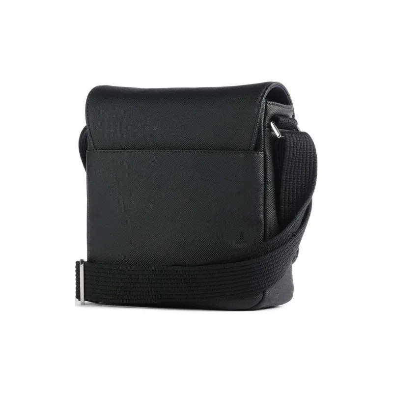 LACOSTE PU Crossbody Bag, Shoulder Bag Regular Men's Black-3