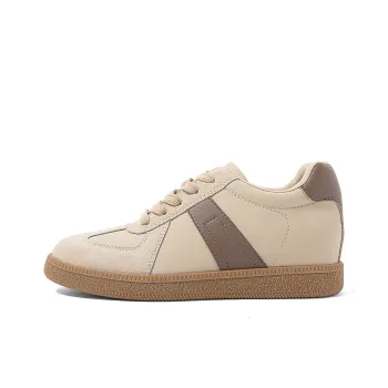 COMELY Skateboard Shoes Women's Low Top Beige/Gray/Apricot/Coffee