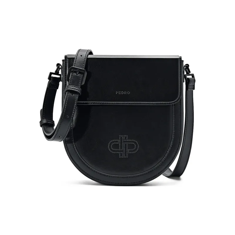 PEDRO Icon Series Cow Leather Crossbody Bag, Shoulder Bag Small Size Men's Black-0
