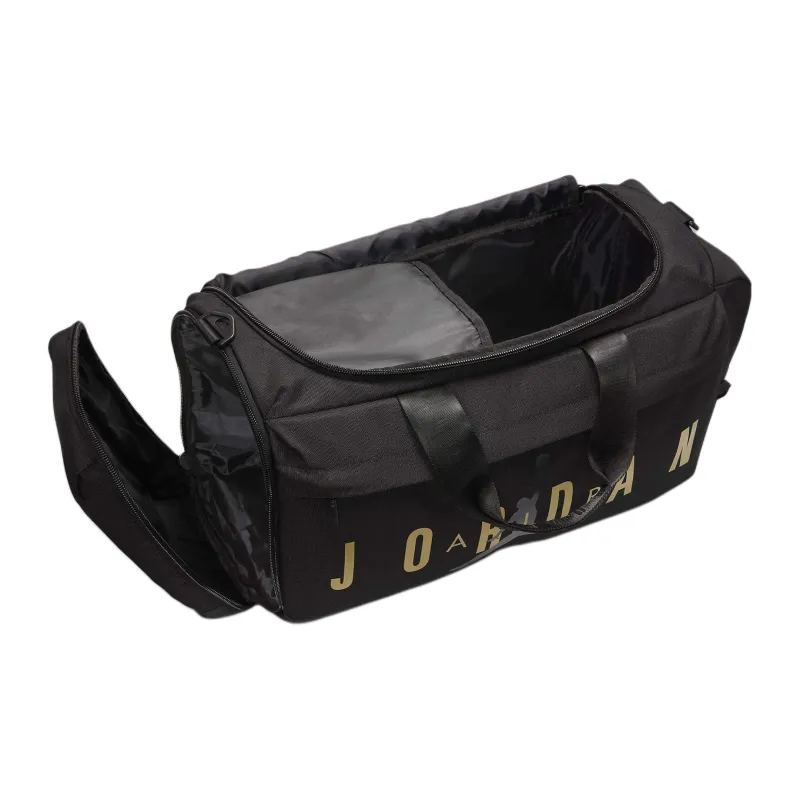Jordan Velocity Polyester One Shoulder Crossbody Portable Travel Bag Regular Unisex Black & Gold-4