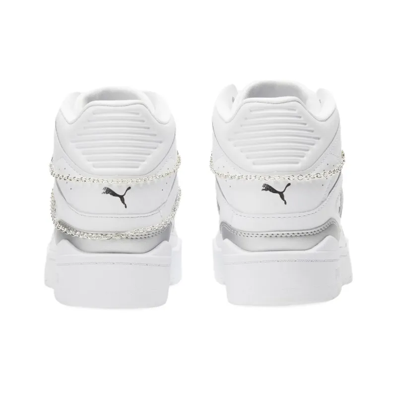 PUMA Slipstream Anti Slip Wear Resistant High Top Skateboard Shoes Women's White-3