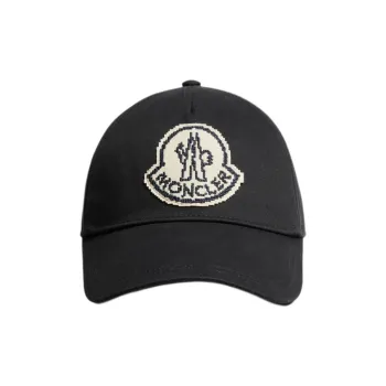 Moncler Cotton Baseball Caps Men's Black