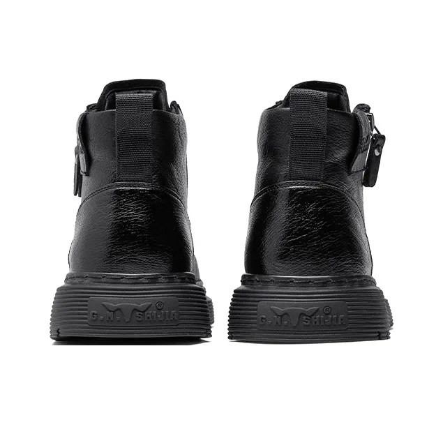 G.N.SHIJIA Casual Shoes Men Mid Top Black/Brown-3