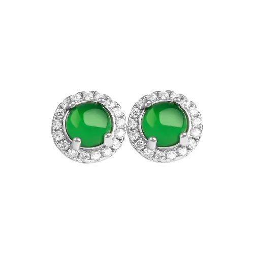 Jade Is Boundless Ice Type Jadeite Stud Earrings Women's
