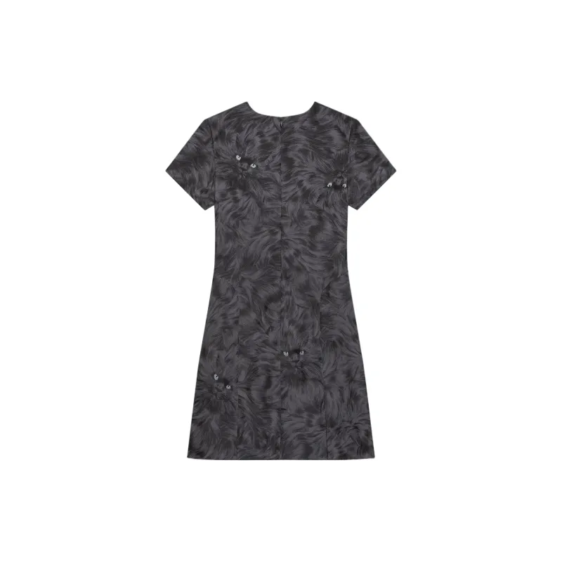 GIVENCHY FW24 Short Sleeved Dress Women's Charcoal Gray-1