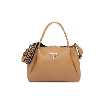 PRADA Leather Shoulder Bag Crossbody Bag Handbag Medium Size Women's Brown